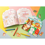 Petit Collage Dogs Colouring Book with Stickers Multi-Coloured