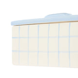 Emporium Lulu Collection Ceramic Box Blue Grid Pattern