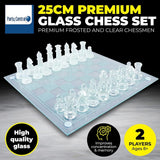 Party Central Exquisite Glass Chess Set Fun Party Strategy Board Game 25x25cm
