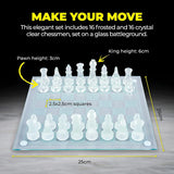 Party Central Exquisite Glass Chess Set Fun Party Strategy Board Game 25x25cm
