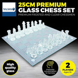 Party Central Exquisite Glass Chess Set Fun Party Strategy Board Game 25x25cm
