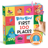 Ditty Bird Kids First 100 Places Interactive Sound Book Multi-Coloured