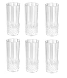 6 pieces Crystal Deco Tall Tumbler Clear Acrylic Tumbler 390ml Lemon & Lime