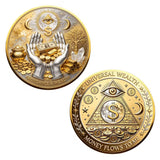 1x 3D Wealth Abundance Coin All Seeing Eye Lucky Collectible Pocket Gift Token