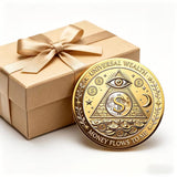 1x 3D Wealth Abundance Coin All Seeing Eye Lucky Collectible Pocket Gift Token