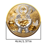 1x 3D Wealth Abundance Coin All Seeing Eye Lucky Collectible Pocket Gift Token