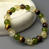 1 piece Menopause Balancing Bracelet Tiger'S Eye And Citrine (Green Treasure) Beads