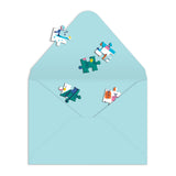 Galison Merry & Bright Greeting Card Puzzle Multi-Coloured