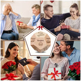 1pc Wood Dice Twelve-sided Games Decor Food Choices Dinner lunch Valentine Day