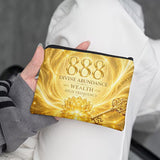 888 Divine Abudance Golden Coin Purse w/ Zipper Wallet Compact Cash Holder Yellow