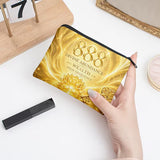 888 Divine Abudance Golden Coin Purse w/ Zipper Wallet Compact Cash Holder Yellow
