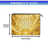 888 Divine Abudance Golden Coin Purse w/ Zipper Wallet Compact Cash Holder Yellow