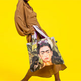 LOQI Frida Kahlo Self-Portrait Hummingbird Reusable Tote Bag