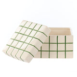 Emporium Lulu Collection Decorative Check Box Green Dolomite Storage