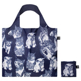 LOQI Red Poppy Bee Recycled Tote Bag Cat Print