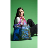 LOQI Claude Monet Water Lilies Neon Pink Tote Bag