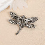 Blue Crystal Dragonfly Brooch Elegant Lapel Pin Fashion Jewelry Gift