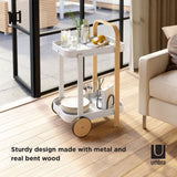 Umbra Bellwood Bar Serving Cart White & Natural