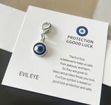 1pc Mini Evil Eye Amulet Keychain with Card – Blue Lucky Charm Pocket Hug Gift for Men & Women