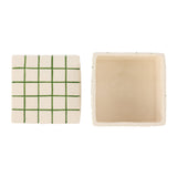 Emporium Lulu Collection Decorative Check Box Green Dolomite Storage