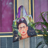 LOQI Frida Kahlo Self-Portrait Hummingbird Reusable Tote Bag