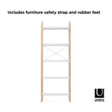 Umbra Bellwood Freestanding Shelf 5 Tier White & Natural