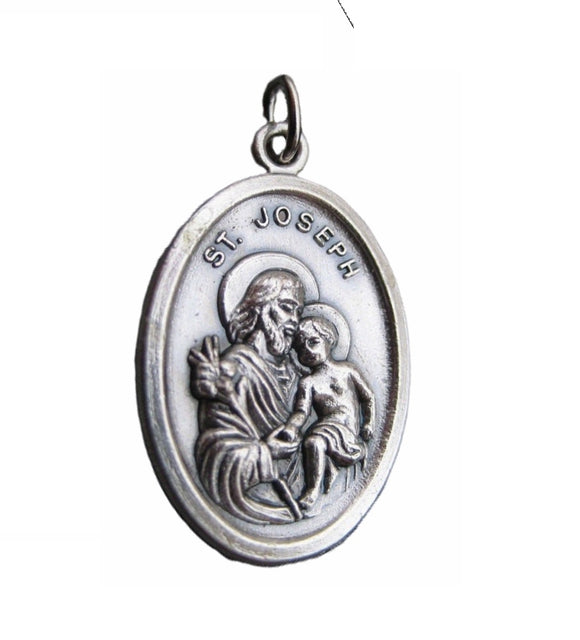 Saint Pendant Saints Religious Patron Charm Medal Necklace Italy St Joseph