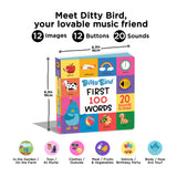 Ditty Bird First 100 Words Sound Book Multi-Coloured
