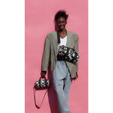 LOQI Smiley Flowers Small Weekender Bag Black