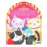 Petit Collage Cats Colouring Book with Stickers Multi-Coloured