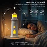 LED Night Lamp Lighthouse Rechargeable Motion Sensor Moonlight Projection Lamp Home