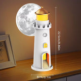 LED Night Lamp Lighthouse Rechargeable Motion Sensor Moonlight Projection Lamp Home