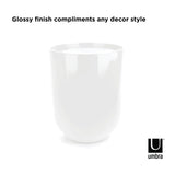 Umbra Step Waste Can with Lid White