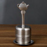 Leaf & Bean Tea Infuser Ball With Handle Silver