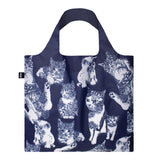 LOQI Red Poppy Bee Recycled Tote Bag Cat Print