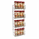 D.LINE 4 Tier Chrome Spice Rack - 16 Bottle Capacity Storage Shelf Layer