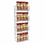 D.LINE 4 Tier Chrome Spice Rack - 16 Bottle Capacity Storage Shelf Layer