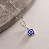 1pc Mystical Blue Eye Necklace Unique Choker Silver Evil Eye Pendant