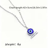 1pc Mystical Blue Eye Necklace Unique Choker Silver Evil Eye Pendant