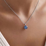 1pc Mystical Blue Eye Necklace Unique Choker Silver Evil Eye Pendant