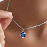 1pc Mystical Blue Eye Necklace Unique Choker Silver Evil Eye Pendant