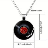 Gramophone Record Film Time Gem Keychain Retro Disc Necklace Pendant Disc