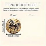 1pc Happy New Year Fridge Magnet Round Acrylic Letter Magnet for Refrigerator Whiteboard