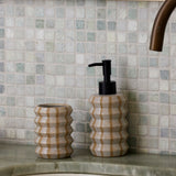 Amalfi Pippin Bathroom Tumbler White and Natural