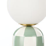 Emporium Archie Table Lamp Green & White Checkered Ceramic