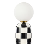 Emporium Archie Table Lamp Checkered Ceramic Base Black White