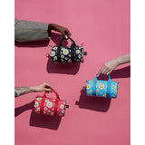 LOQI Smiley Flowers Small Weekender Bag Black