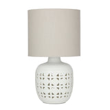 Amalfi Cassar Table Lamp White & Natural