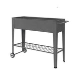 Dats Garden Bed Elevated Planter Box Mobile Container Metal Black 95x35x80cm