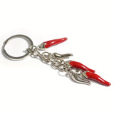 Bright Red Chili Pepper Keychain Keyring Alloy